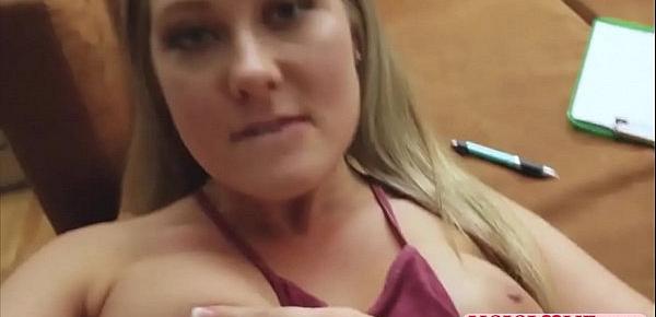  Stepbro caught stepsister masturbating and he helps her out